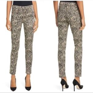 VERONICA BEARD | Kate Skinny High Rise Jeans Snakeskin Cotton Stretch